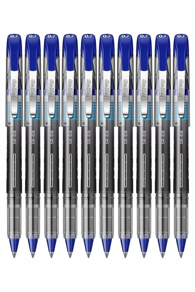 Mavi Pilot Kalem SR-68 Roller Pen 10 Adet Scrikss Pilot Kalem 0.7 mm Roller Uçlu Pilot Kalem İnce Uçlu Likit Mürekkepli ürün görseli 1