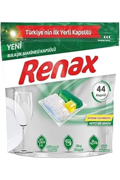 Renax Bulaşık Makinesi Kapsül Deterjanı 44 Adet ürün görseli 1
