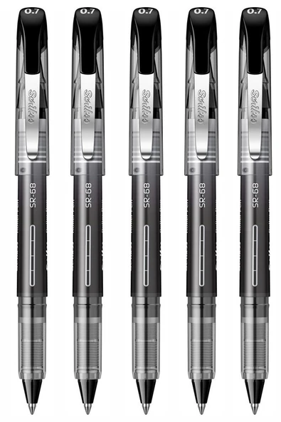 Siyah Pilot Kalem SR-68 Roller Pen 5 Adet Scrikss Pilot Kalem 0.7 mm Roller Uçlu Pilot Kalem İnce Uçlu Likit Mürekkepli ürün görseli 1