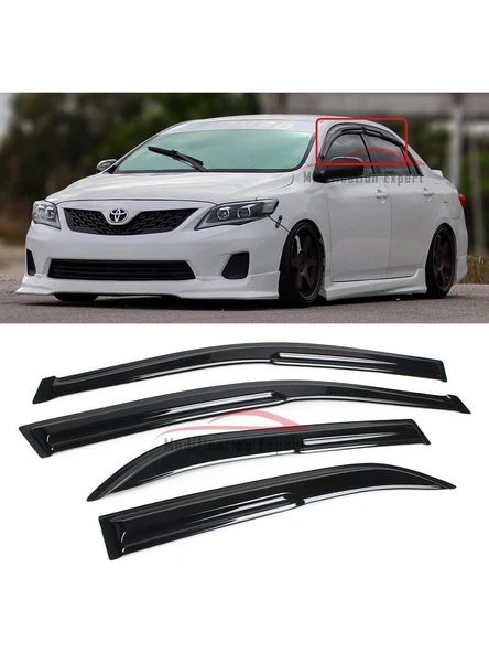 Toyota Corolla 2006-2012 Siyah 4.lü Mugen Cam Rüzgarlıgı ürün görseli 1