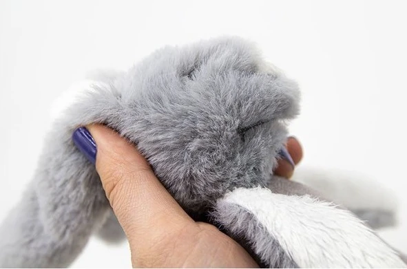 Tutmalı Peluş Mini Tavşan 842 Gri - Resim 4