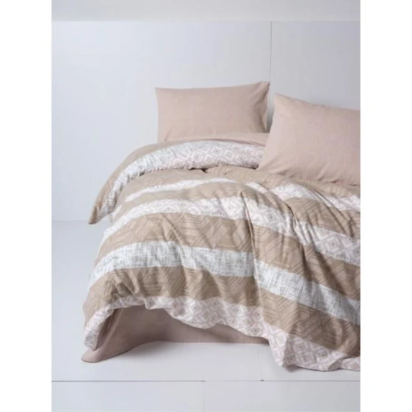 COTTON BOX FLANEL NEVRESIM TAKIMI TEK KISILIK ARROW KREM ürün görseli 1