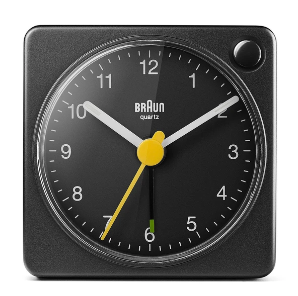 BRAUN BC02XB SİYAH KLASİK SEYAHAT ANALAOG ALARMLI MASA SAATİ ürün görseli 1