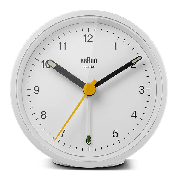 BRAUN BC12W BEYAZ KLASİK ANALOG ALARMLI MASA SAATİ ürün görseli 1
