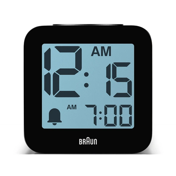 BRAUN BC25BP SİYAH TIME SPEAKING DİJİTAL ALARMLI MASA SAATi ürün görseli 1