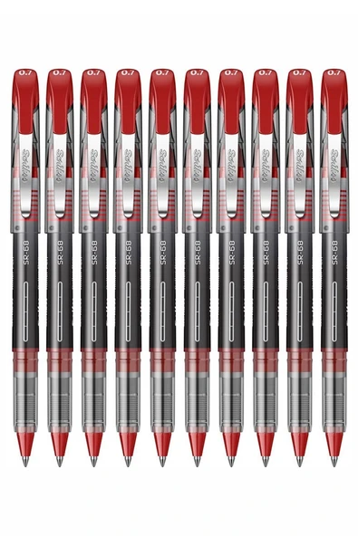 Kırmızı Pilot Kalem SR-68 Roller Pen 10 Adet Scrikss Pilot Kalem 0.7 mm Roller Uçlu Pilot Kalem İnce Uçlu Likit Mürekkep ürün görseli 1