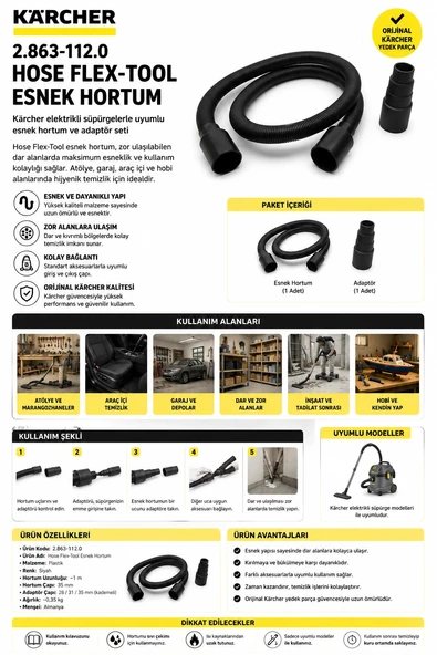 Karcher 2.863-112.0 Hose Flex-Tool Esnek Hortum ürün görseli 1