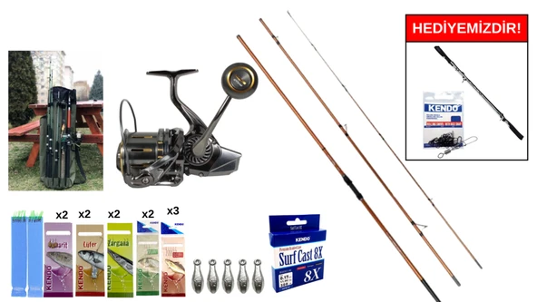 Okuma Trio Rex Surf 420cm&Ryuji Momentum 10000 Silver Surf Seti ürün görseli 1