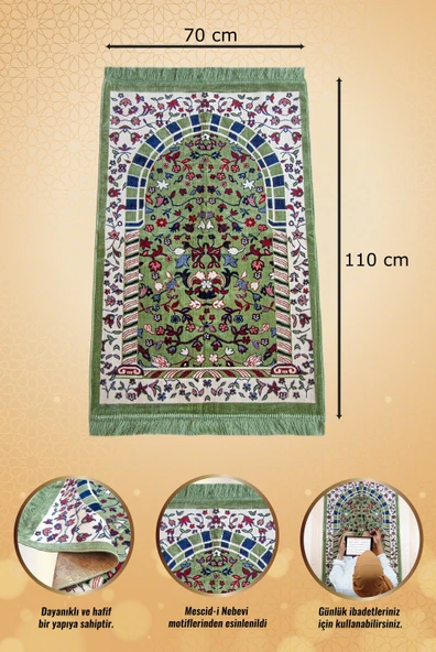 Kadife Ravza Desenli Seccade - Resim 4