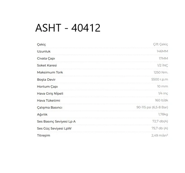 Havalı Somun Sökme - Sıkma - ASHT-40412 - Resim 4
