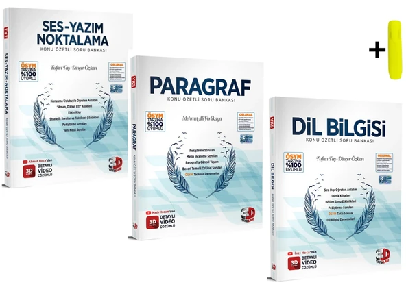 3D Yayınları Paragraf Dil Bilgisi Ses-Yazım Noktalama Konu Özetli Soru Bankası Seti ürün görseli 1