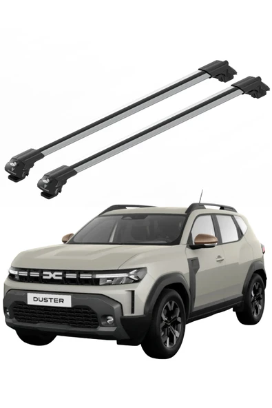 TAURUSPOWER Dacia Duster 2018–2024 Uyumlu TRS-1 Kilitli Sistem Ara Atkı Tavan Barı Gri (2 Adet) ürün görseli 1