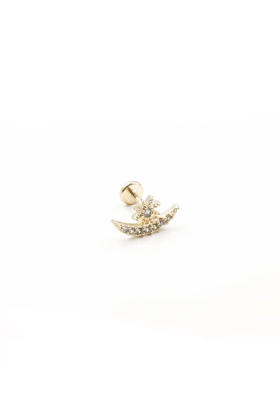 Ay Yıldız Model Tragus Piercing - Gold ürün görseli 1