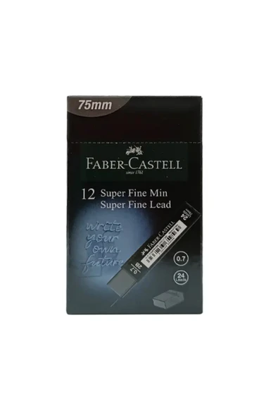 Faber-Castell Min Süper Fine T.Black 2B 0.7 Mm 75 Mm (12 Tüp) ürün görseli 1