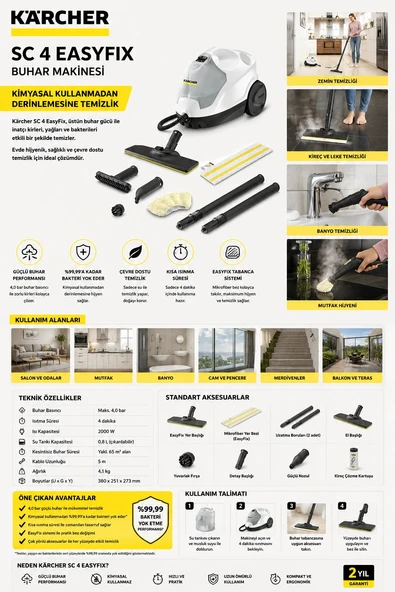 Karcher Sc 4 (1.512-630.0) Easyfix Eu Buhar Makinesi ürün görseli 1