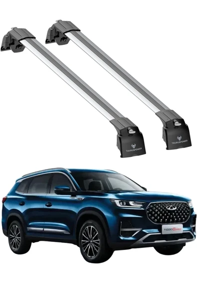 TAURUSPOWER Chery Tiggo 8 PRO / 8 PRO Max 2024–2025 TRS-2 Kilitli Sistem Ara Atkı Tavan Barı Gri (2 Adet) ürün görseli 1