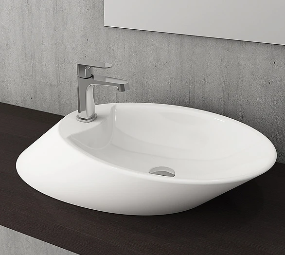 Bocchi 1021-002-0126 Vessel Bataryalı Çanak Lavabo 72 cm M. Beyaz ürün görseli 1