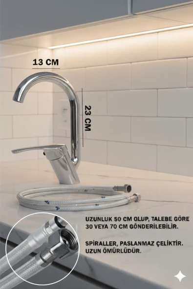 Lavabo Banyo Bataryası ve Robot Duş Seti Baston Model - Resim 3