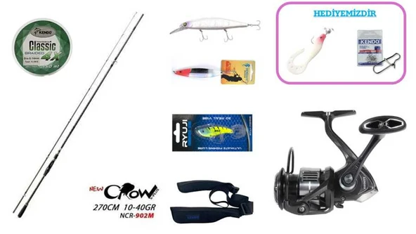 Fujin New Crow 270 cm 10–40 gr & Ryuji Infinity 4000M Spin Seti ürün görseli 1