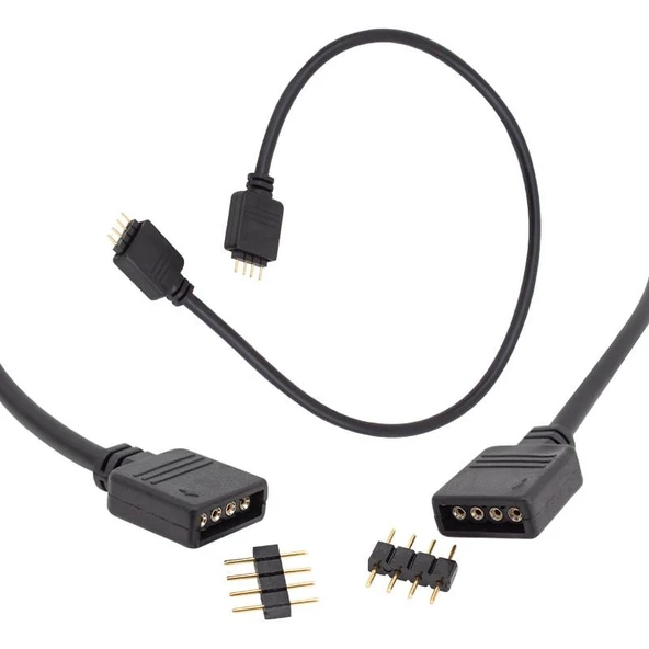 Powermaster RGB Led Bağlantı Erkek Dişi Jumperlı 4 Pin Kablo ürün görseli 1