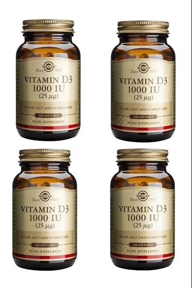 Solgar Vitamin D3 1000ıu 100 Kapsül 4 Adet ürün görseli 1