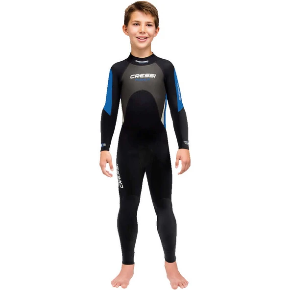 Cressi Morea Wetsuit Junior Dalış Elbisesi  BLACK/BLUE 3MM-13/14 YAŞ ürün görseli 1