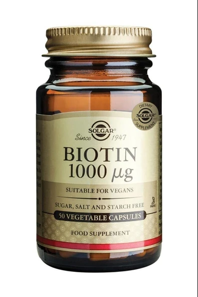 Solgar Biotin 1000 Mcg 50 Kapsül ürün görseli 1