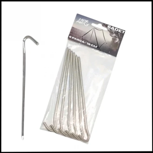 Uyguna-Yakala 6 Parça - 18 cm -Çadır Kazığı - C-Kafa -DIR.157 ürün görseli 1
