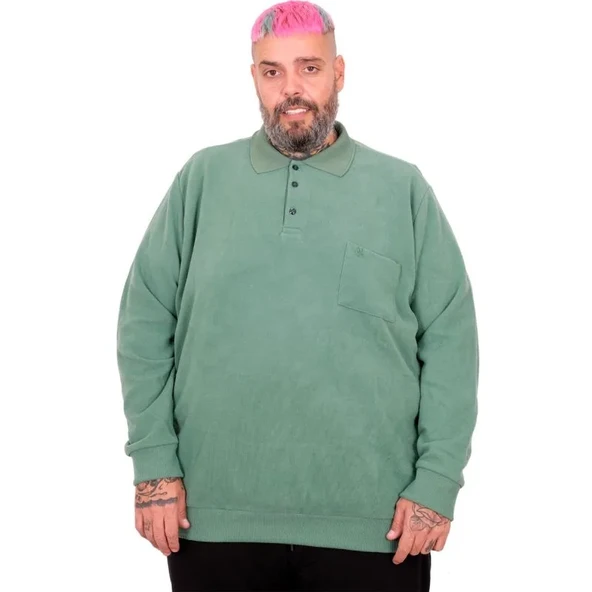 Erkek Sweat Polo Cepli Selanik Basic 20441 Çağla ürün görseli 1