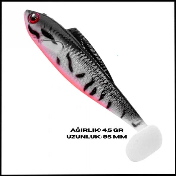 Uyguna-Yakala 4,5g 85mm -Kısa çizgi Silikon Balık - UV Boyalı -H-1033-36 ürün görseli 1