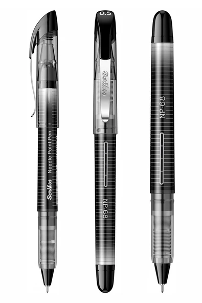 Siyah Pilot Kalem NB-68 Needle Point Pen 10 Adet Scrikss Pilot Kalem 0.5 mm İğne Uçlu Kalem İnce Uçlu Likit Mürekkepli ürün görseli 1