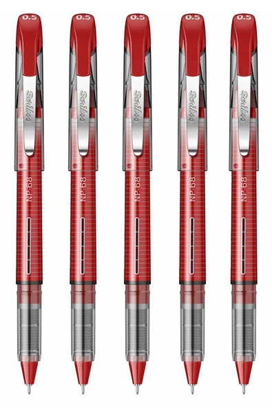 Kırmızı Pilot Kalem NB-68 Needle Point Pen 5 Adet Scrikss Pilot Kalem 0.5 mm İğne Uçlu Kalem İnce Uçlu Likit Mürekkepli ürün görseli 1