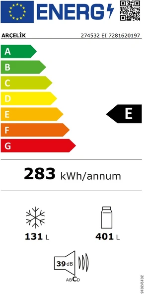 Arçelik 274532 EI No Frost Buzdolabı - Resim 4