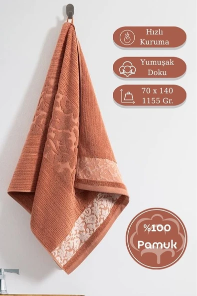 Pamuk Tekli Havlu Jakarlı Karna Premıum Sıbell - 70 x 140 ürün görseli 1