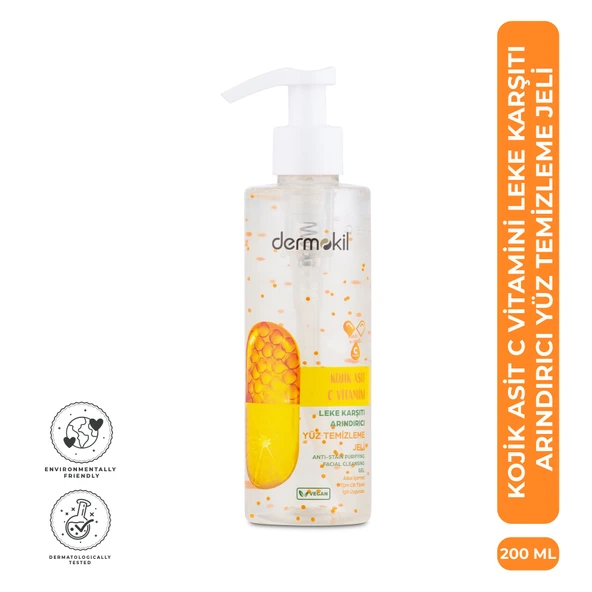 Kojik Asit C Vitamini Leke Karşıtı Arındırıcı Yüz Temizleme Jeli 200 ml