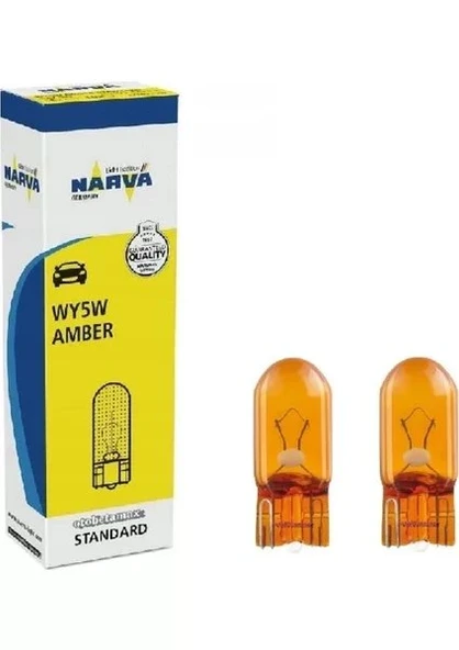 Narva Wy5w 12v. T10 5w Dipsiz Sarı Ampul 17169 2 Adet ürün görseli 1