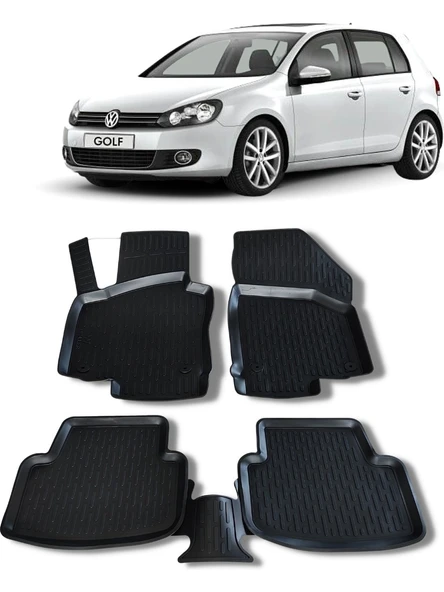 Volkswagen Golf 6 (2009 2012) Uyumlu 3D Havuzlu Paspas ürün görseli 1