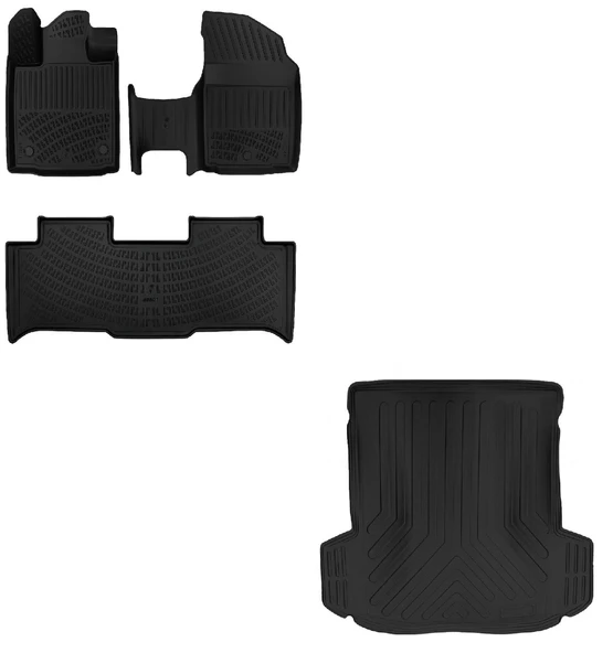 Rizline Togg T10F 2025 Sonrası Uyumlu 3D Havuzlu Paspas + 3D Bagaj Havuzu Set ürün görseli 1
