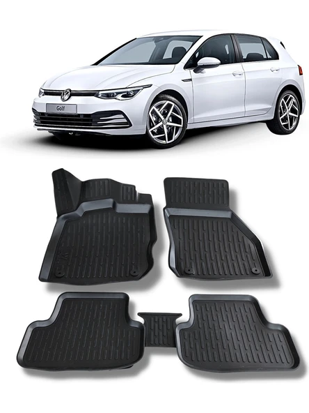 Vw Golf 8 (2019-2022) Uyumlu 3D Havuzlu Paspas ürün görseli 1