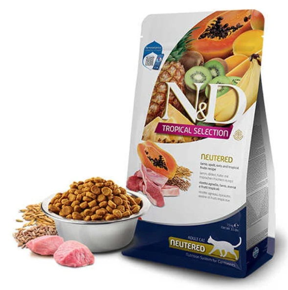 N&D Tropical Selection Sterilised Kuzu Etli ve Tropikal Meyveli Kısırlaştırılmış Kedi Maması 5 Kg ürün görseli 1