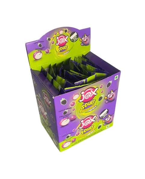 Jox Minies Ahududu Aromalı Ekşi Şekerleme 10 gr 24 Adet ürün görseli 1