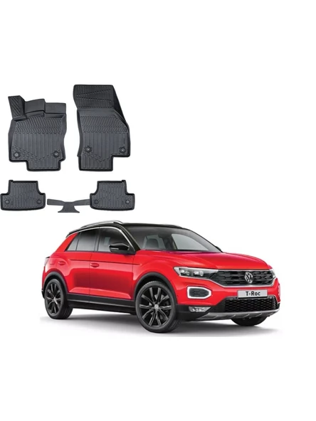 Volkswagen T-Roc Uyumlu 3D Havuzlu Paspas ürün görseli 1