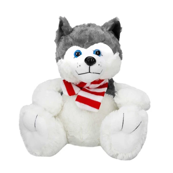 1030 Oturan Husky Atkılı Köpek 30 cm ürün görseli 1