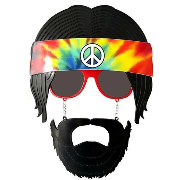 Siyah Saçlı Bandana Tasarımlı Parti Gözlüğü 26x18 cm NessiWorld ürün görseli 1