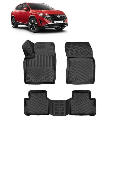 Nissan Qashqai 2022-2025 Arası Uyumlu 3D Havuzlu Paspas ürün görseli 1
