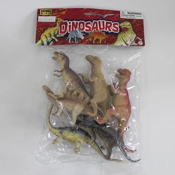SH-9001-Vardem Poşetli 6Pcs 8 İnch  Çiftlik Hayvan ve Dinozor Set ürün görseli 1