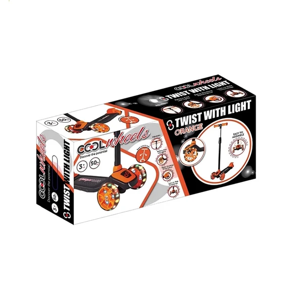 NessiWorld Işıklı Twist Scooter Turuncu - Resim 2