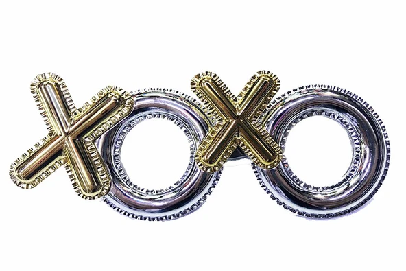 Gümüş Renk Xoxo Yazılı Parti Gözlüğü 17x7 cm ürün görseli 1