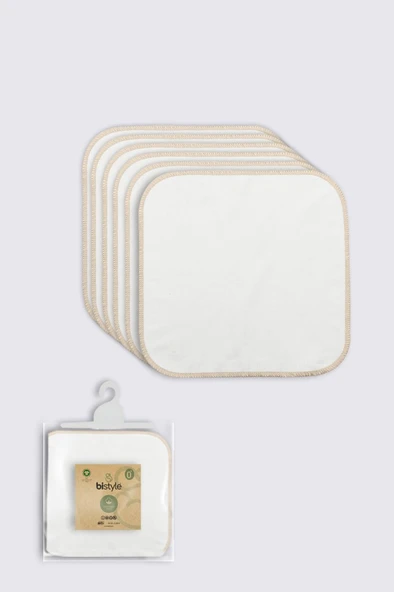 Organik 28x28 6'Lı Penye Mendil 90103 Ekru ürün görseli 1