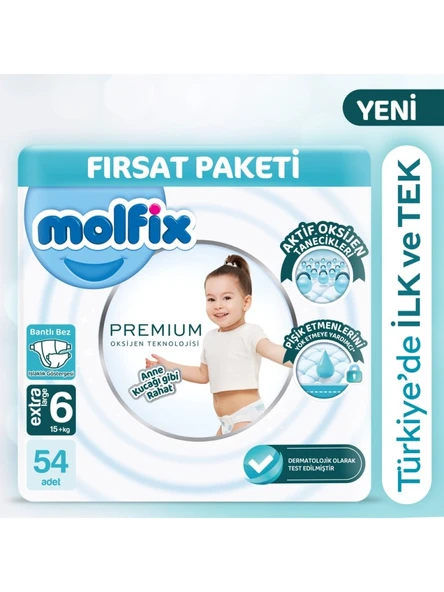 Premium Bebek Bezi Ultra Fırsat Paketi 6 Beden 15+ Kg 54 Adet ürün görseli 1